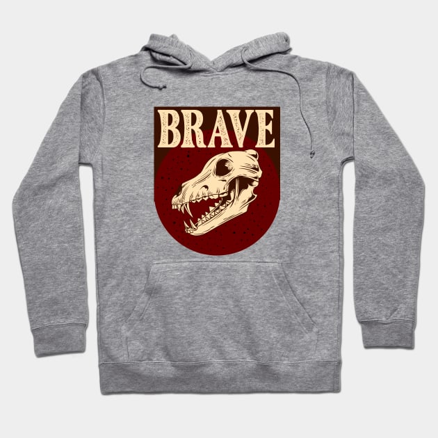 Vintage Skull - Brave 1.2 Hoodie by Harrisaputra